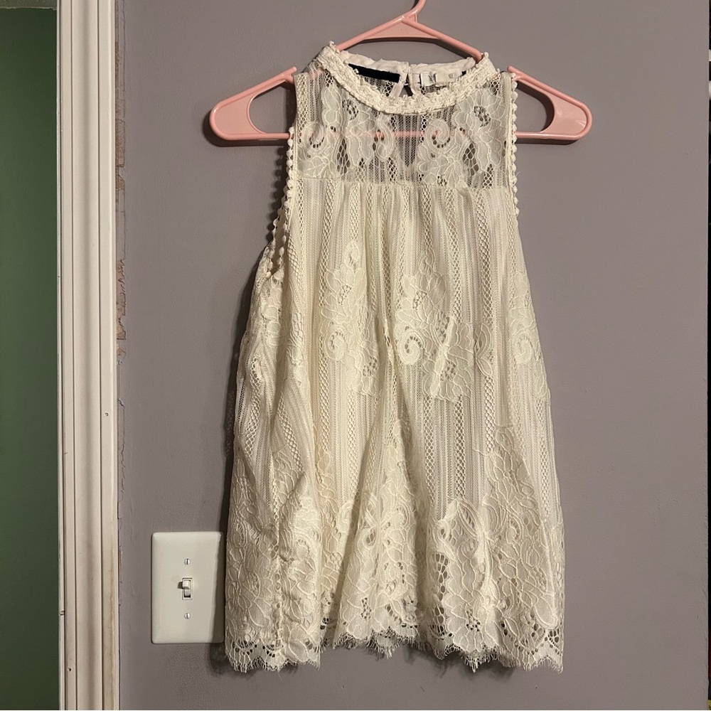 Elegant Cream Lace Tank